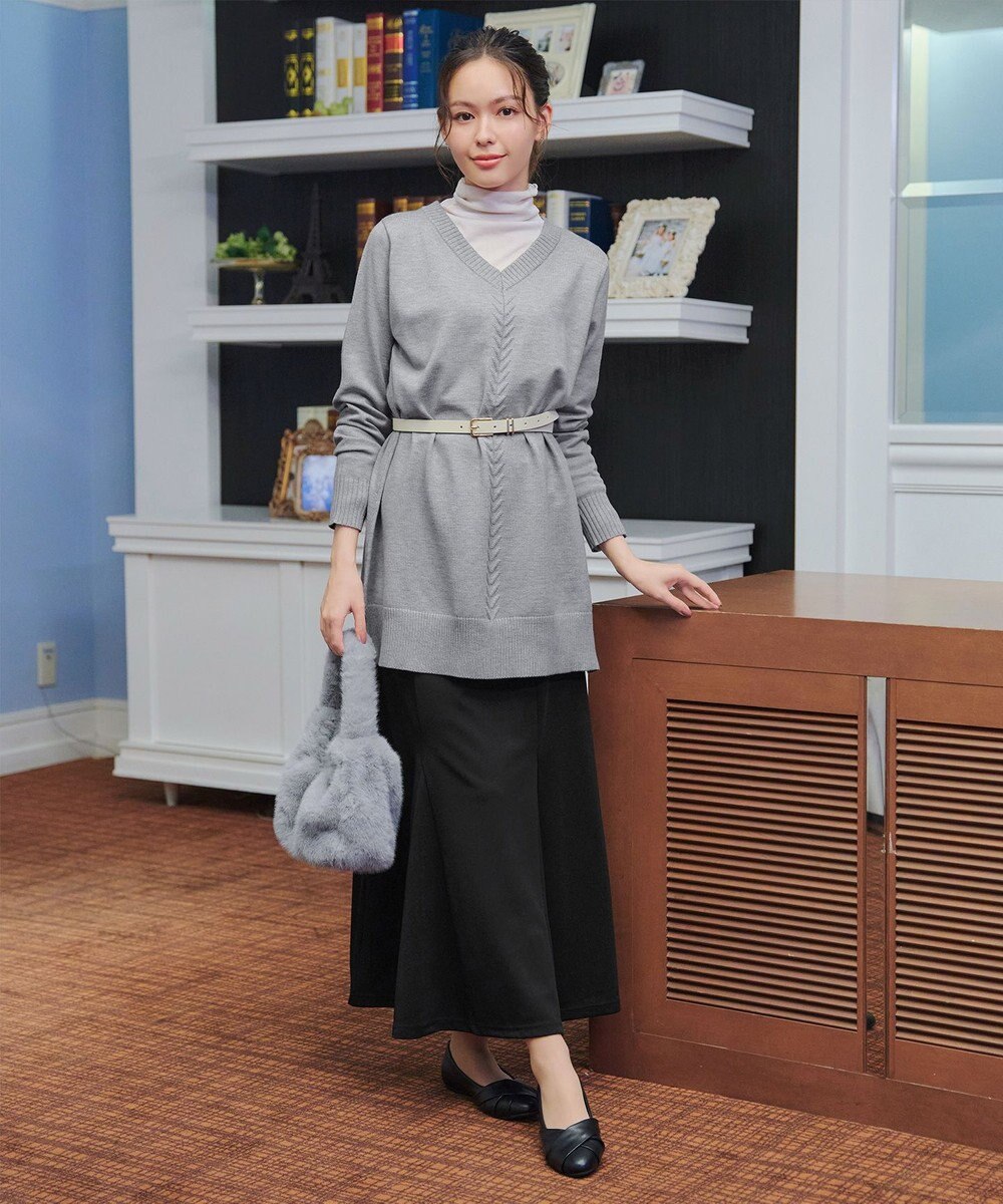 Tiaclasse 【安田美沙子さん着用・選べる2type・洗える】もちニットチュニック 