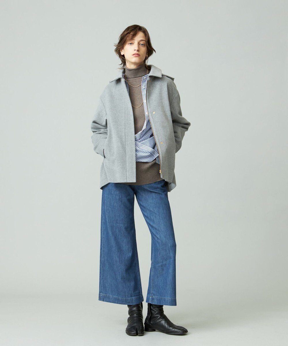 J.PRESS YORK STREET 【WOMEN】タイプライターストライプ バンドカラーシャツ 