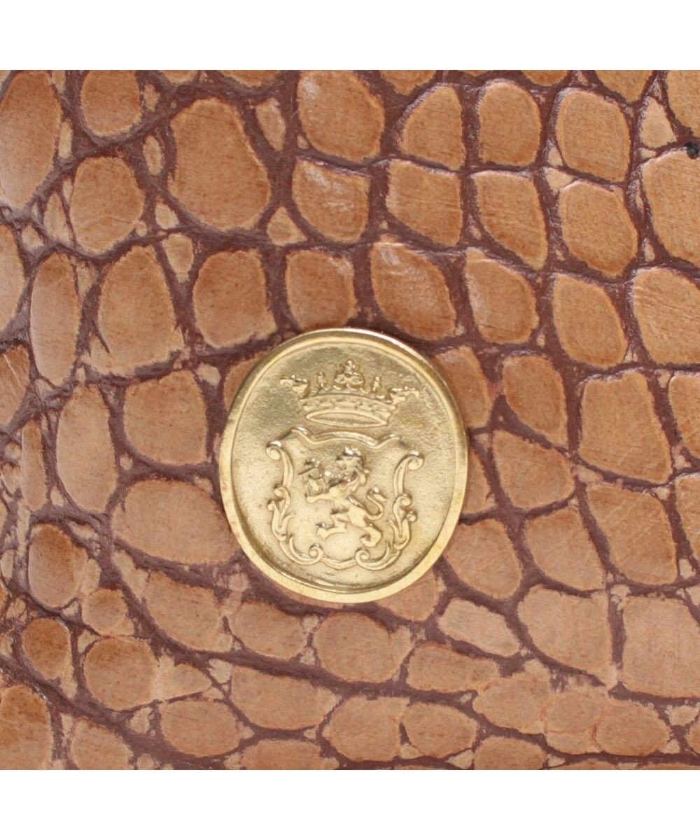 A.D.M.J. 【牛革】クロコ型押しキューブトート21cm(ショルダーストラップ付) 