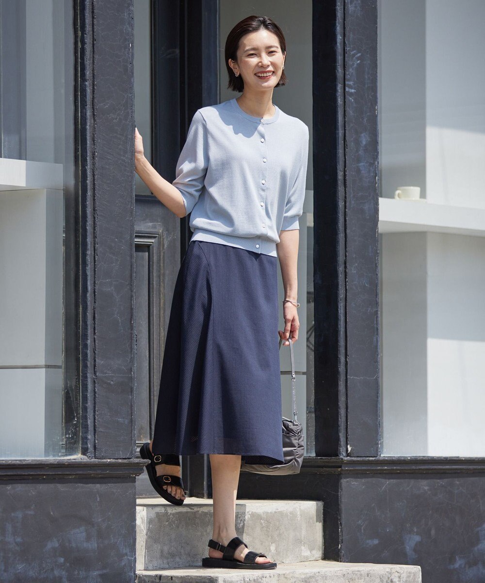 J.PRESS LADIES 【洗える】カールマイヤーシアー シャドーストライプ スカート 