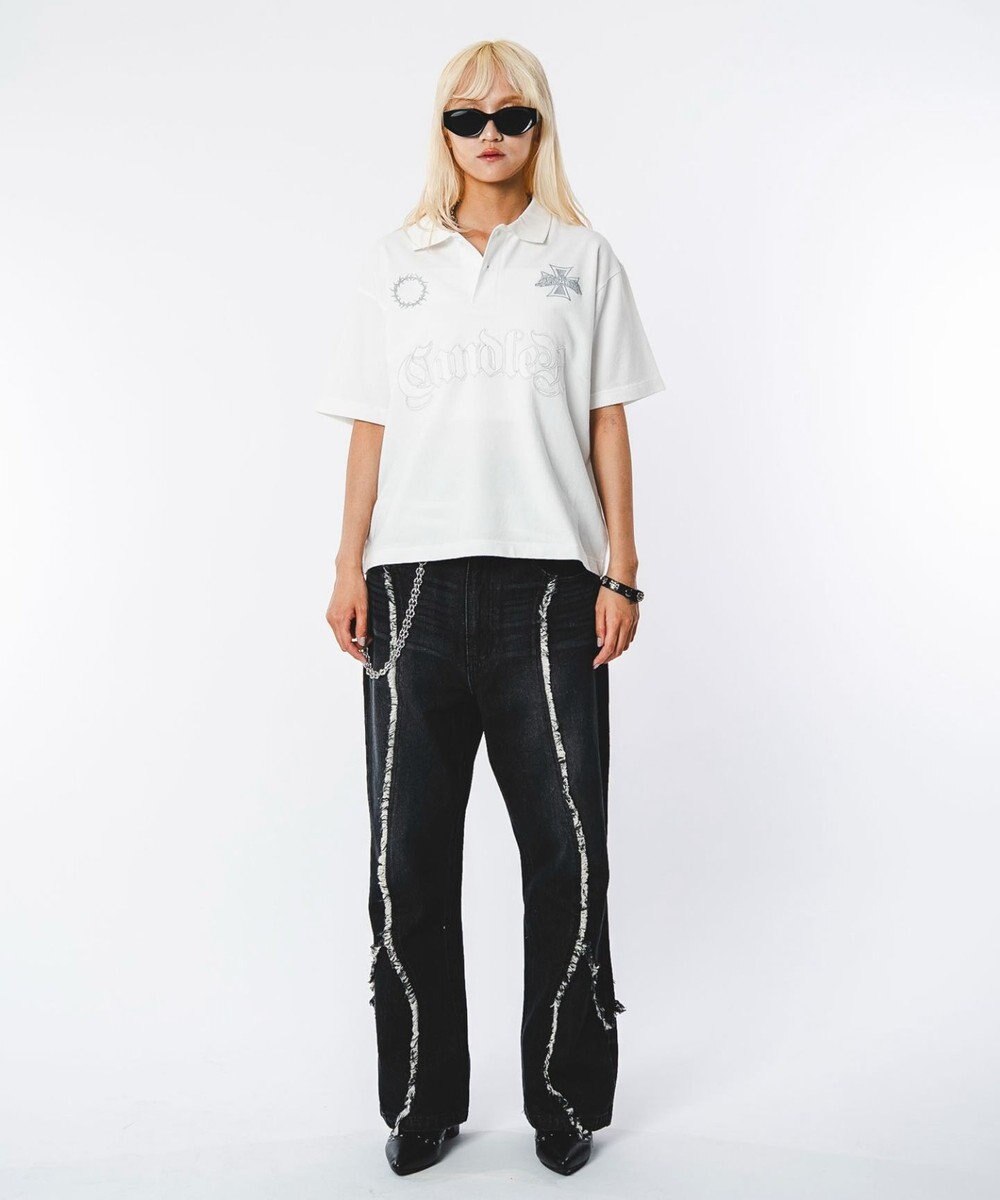 WEGO 【ユニセックス着用ITEM】ブリーチグラフィックポロシャツ（SS） 