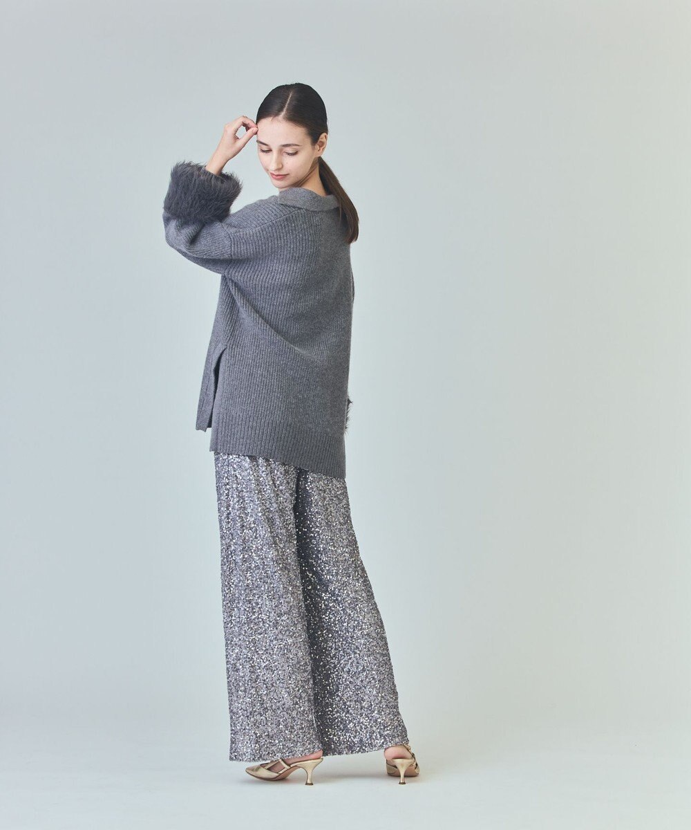 GRACE CONTINENTAL スパンコールニットパンツ 