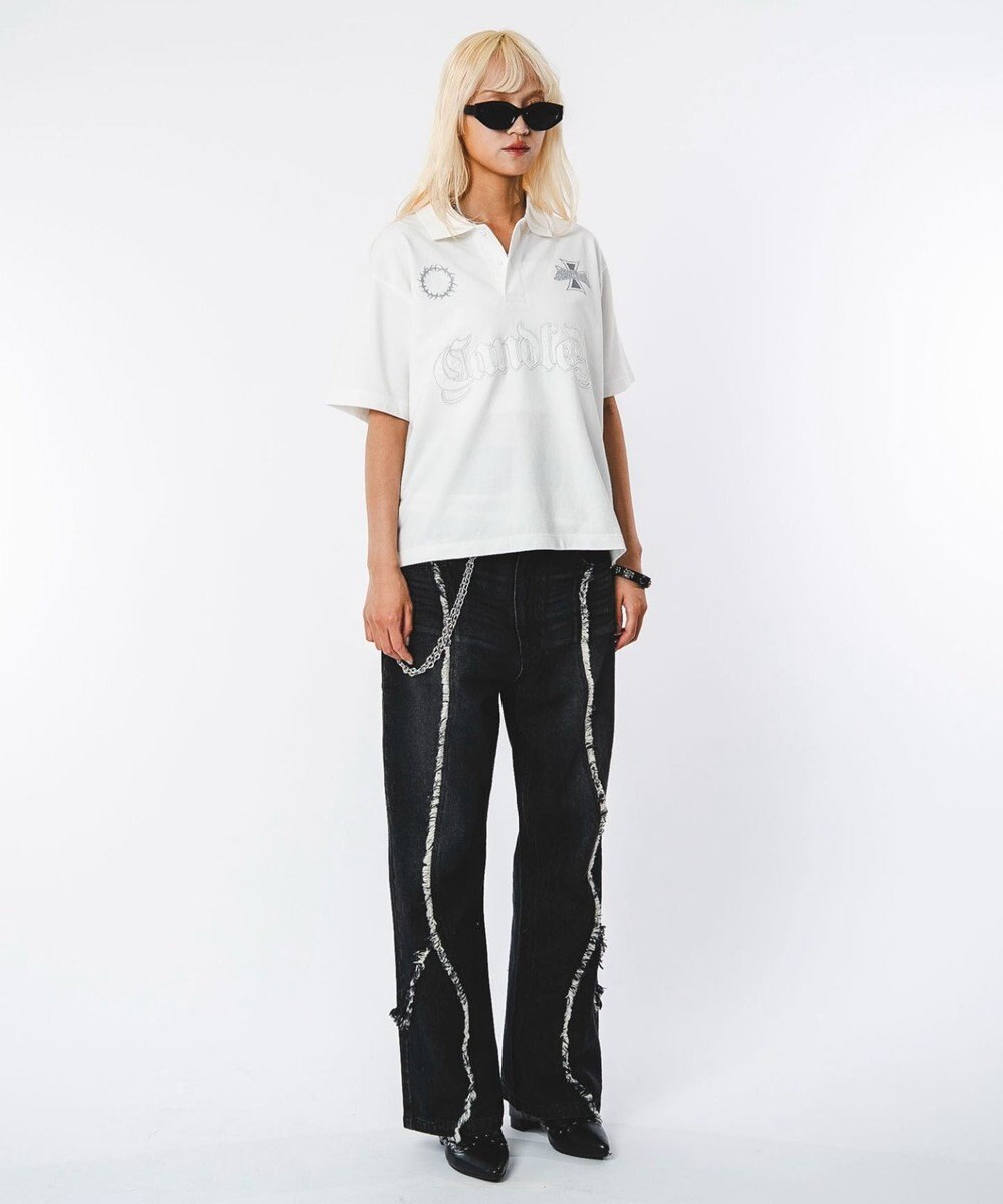 WEGO 【ユニセックス着用ITEM】ブリーチグラフィックポロシャツ（SS） 