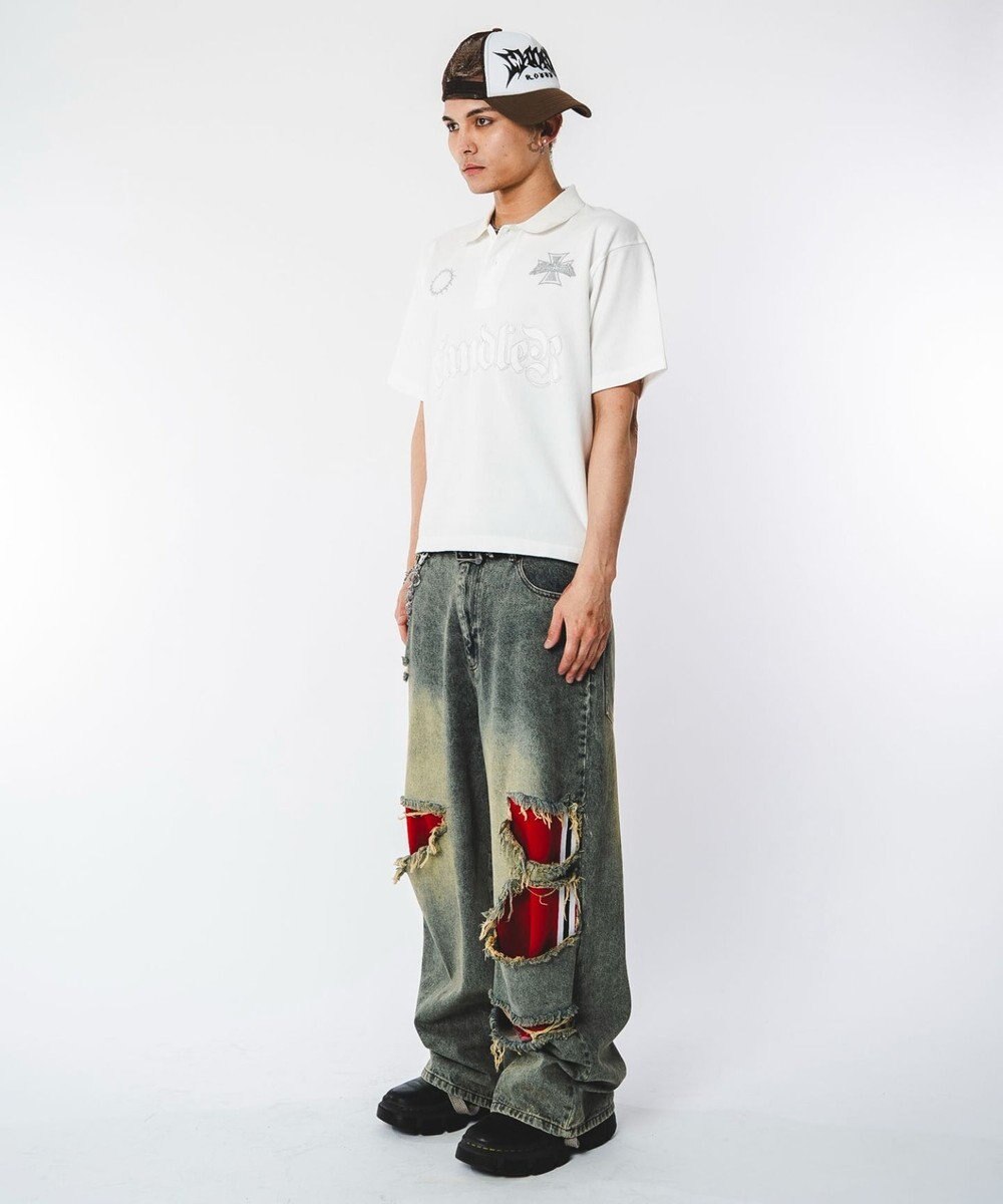 WEGO 【ユニセックス着用ITEM】ブリーチグラフィックポロシャツ（SS） 