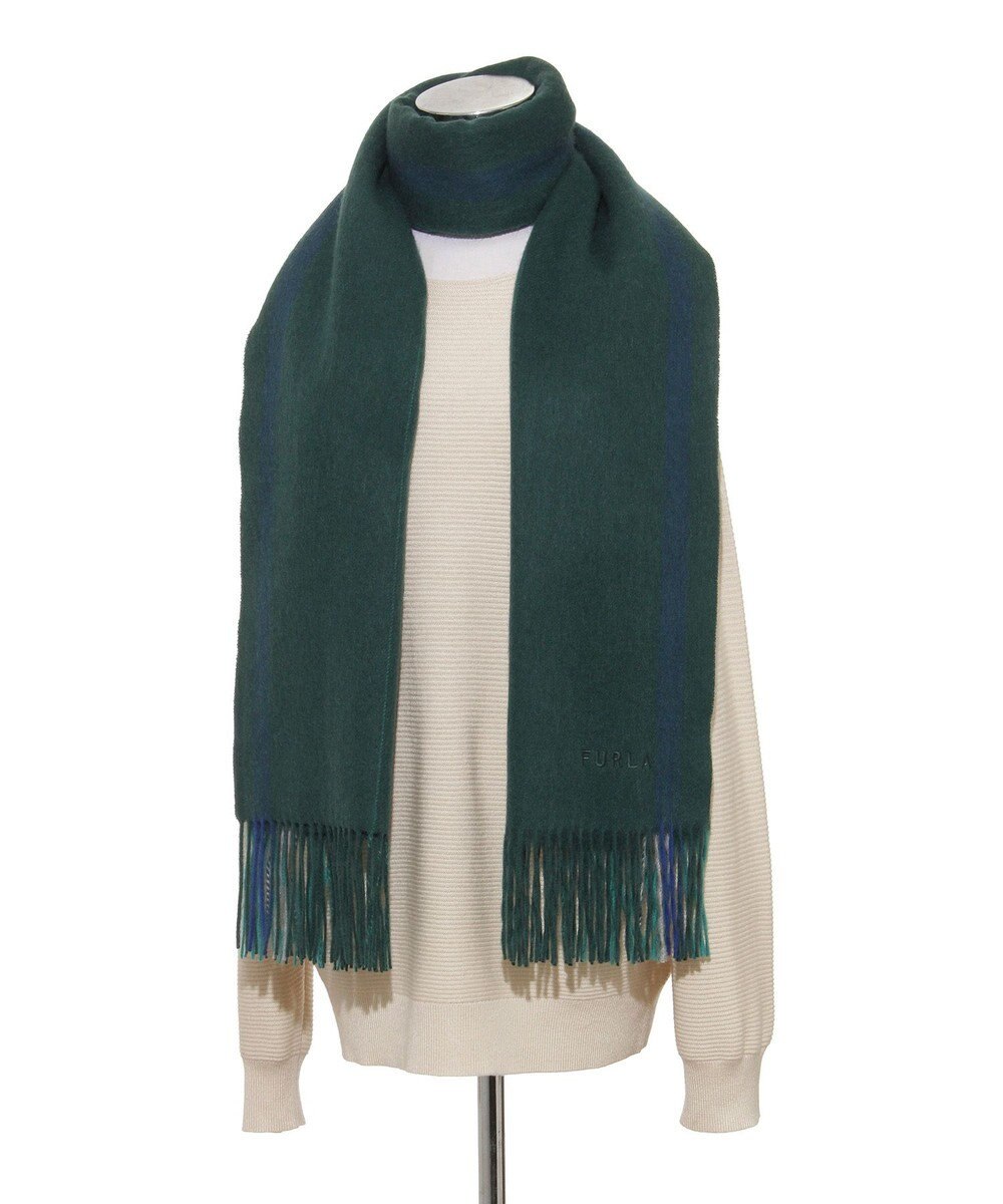 MOONBAT FURLA(フルラ）ウール100％ オンブレー カラーブロック ストール 