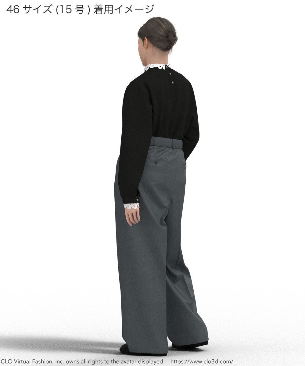 23区 L 【洗える】エンブロイダリーニット 