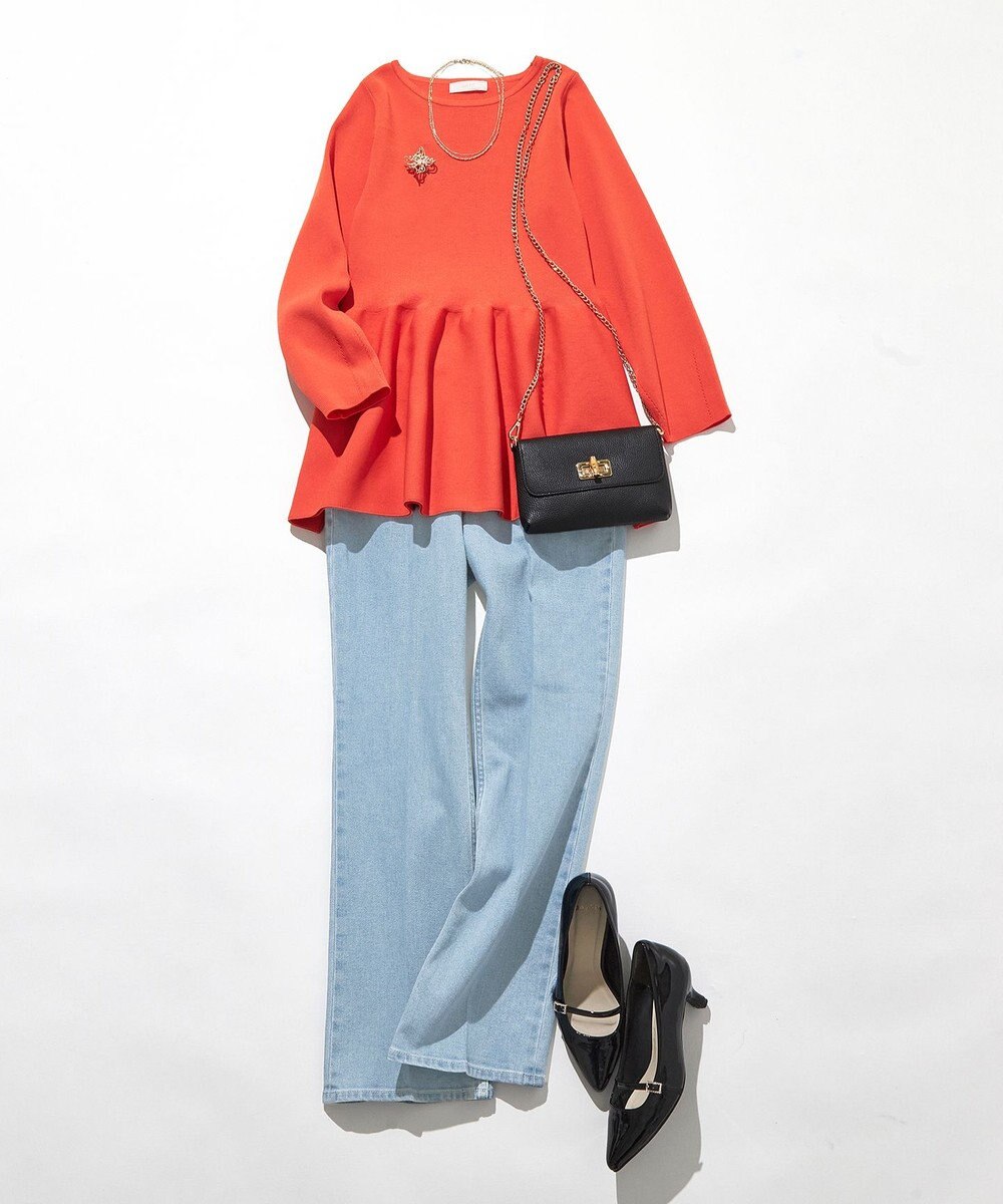 ANY SIS 【洗える】スポンディッシュペプラム ニット 