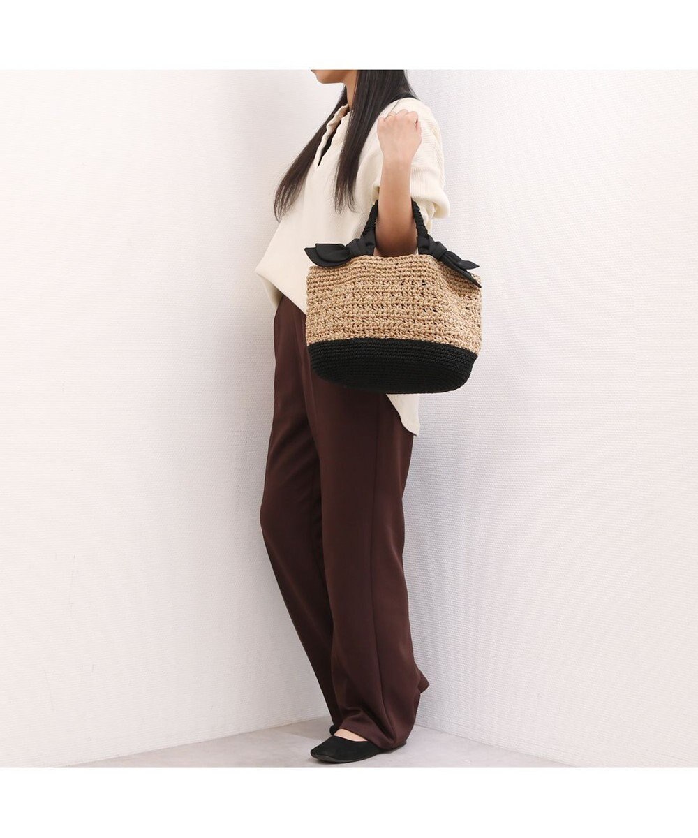 UNBILLION カシュカシュ cachecache / 下がりリボン切替編みトート 