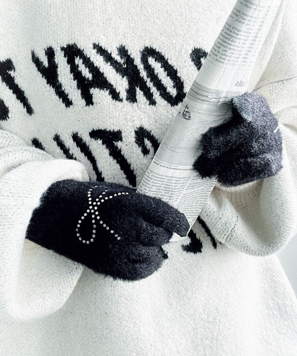 WEGO 【手袋】リボンラインストーングローブ 