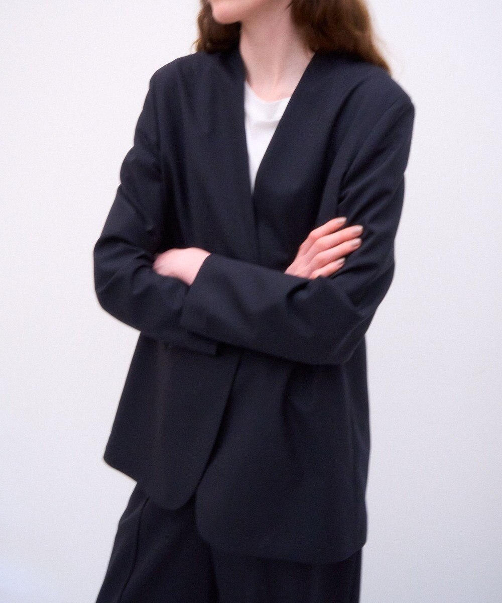 ATON 【26FW】WOOL TROPICAL | ノーカラージャケット 