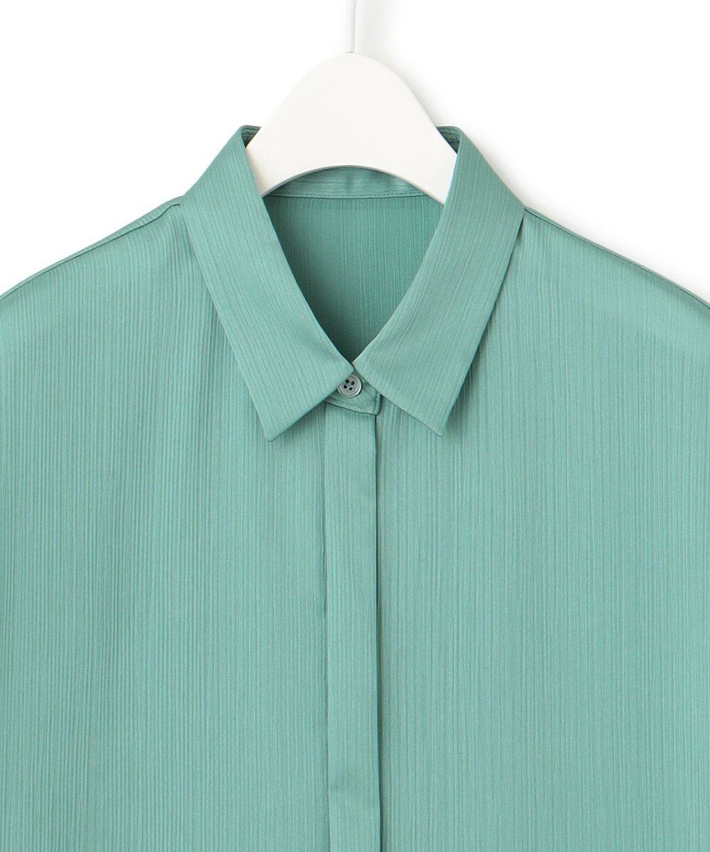 ICB 【接触冷感・洗える】サテンヨウリュウ フレンチスリーブシャツ 