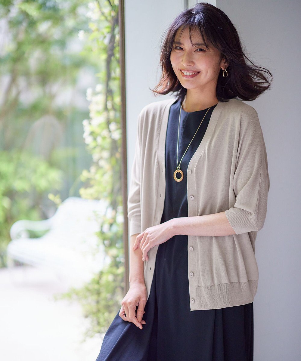 ANY 【UVケア/接触冷感/アンチピリング】多機能ハーフスリーブカーディガン 