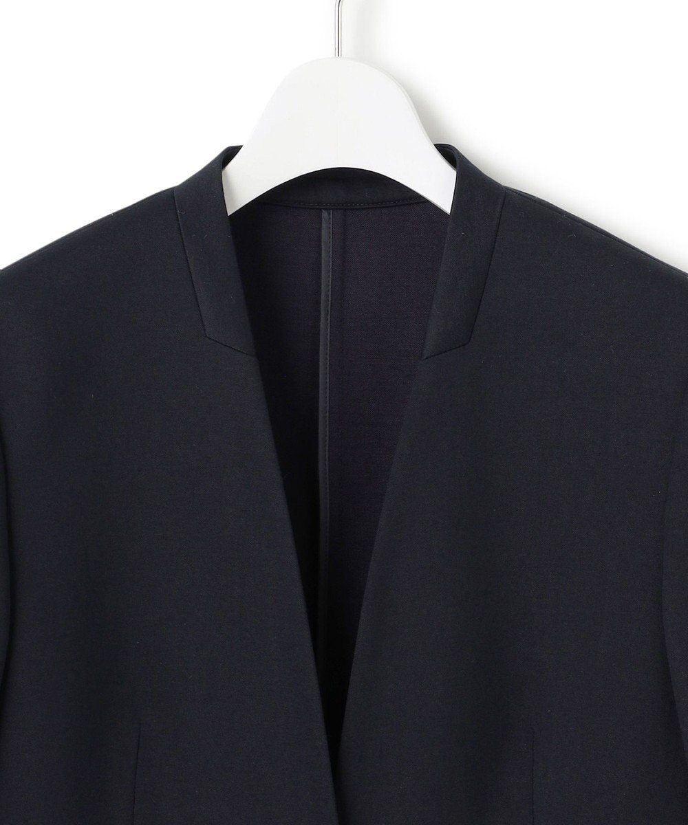 23区 【セットアップ対応/洗える】トリアセジャージー ノーカラージャケット 