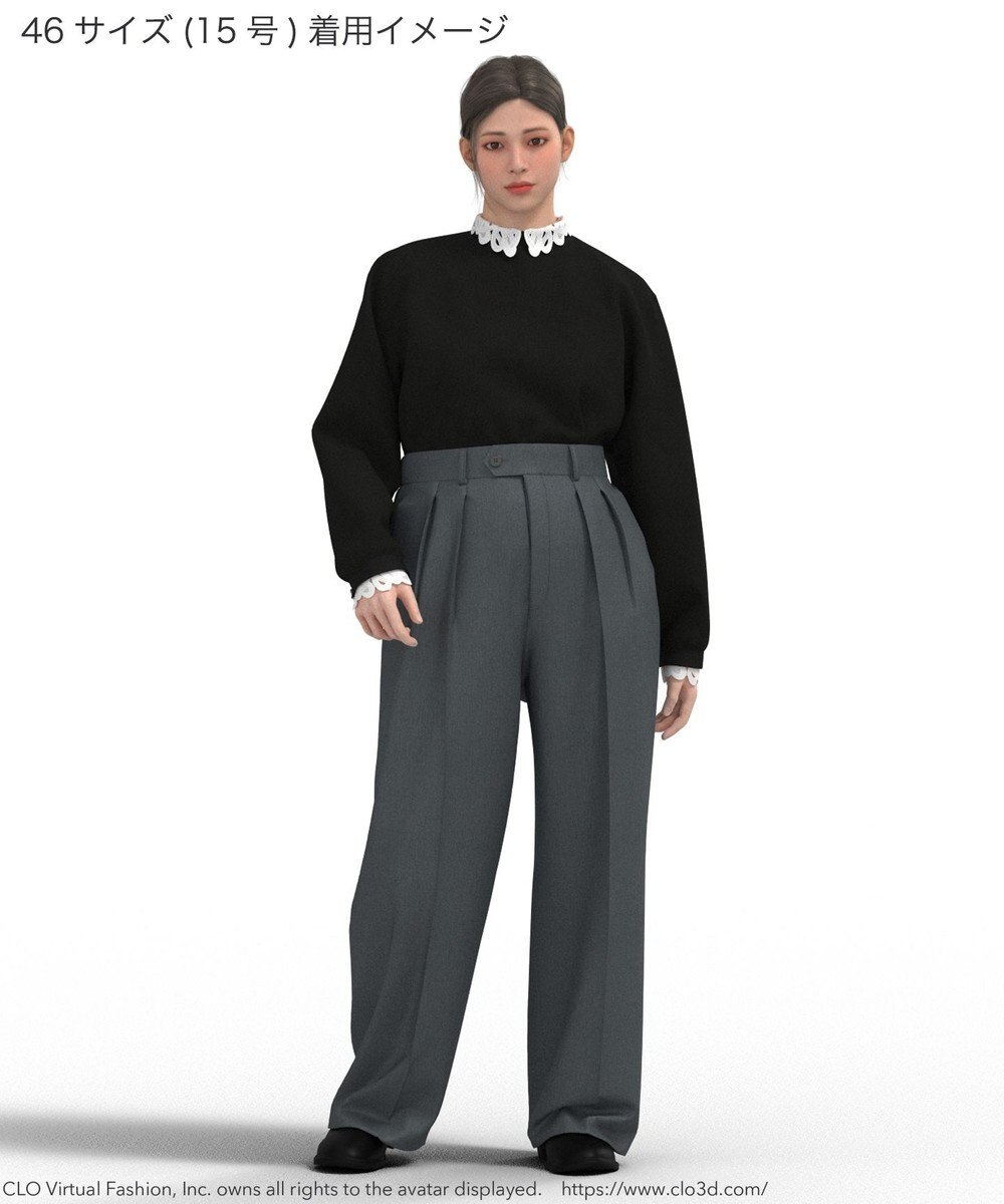 23区 L 【洗える】エンブロイダリーニット 