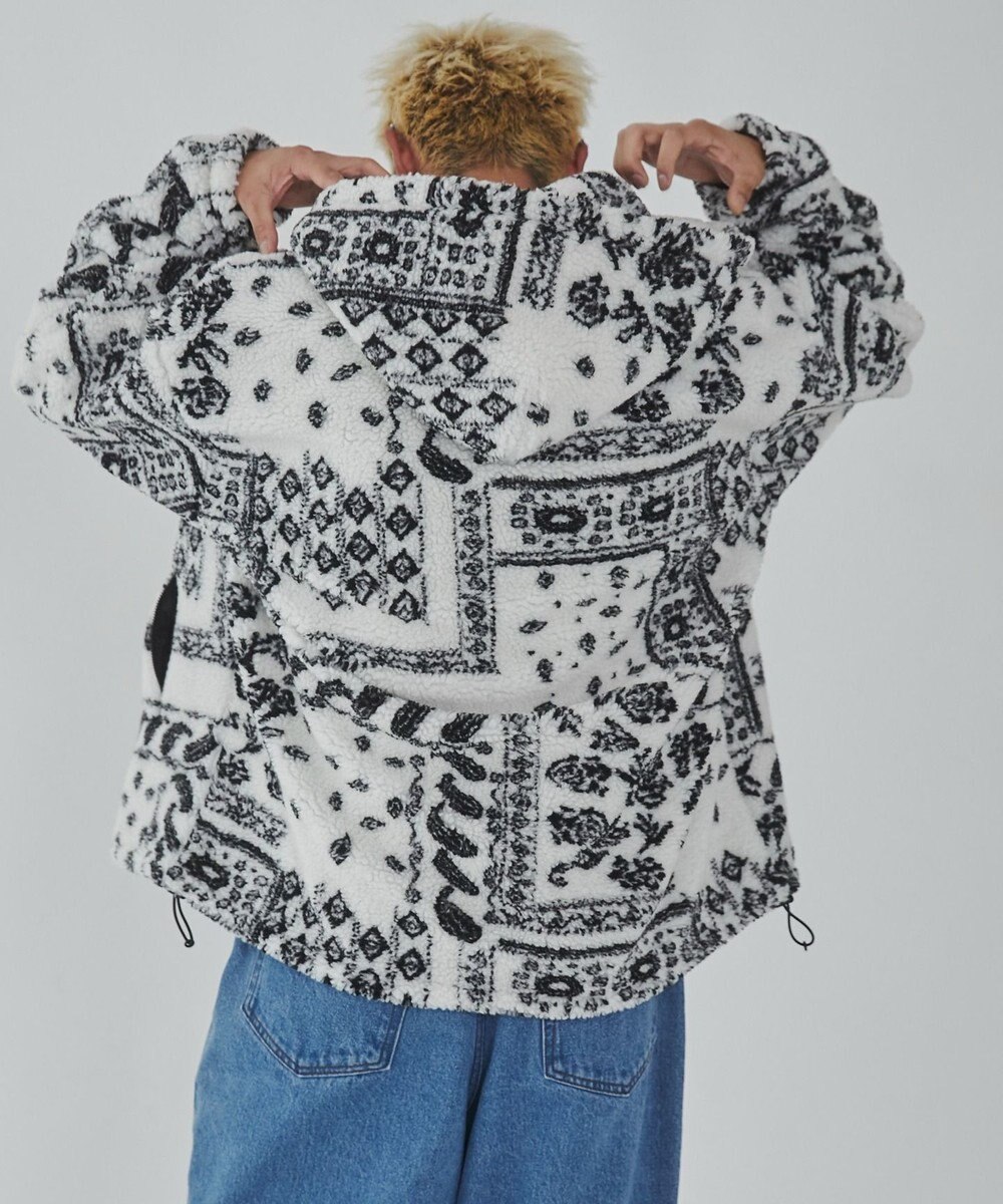 WEGO ボアパターンフードブルゾン 