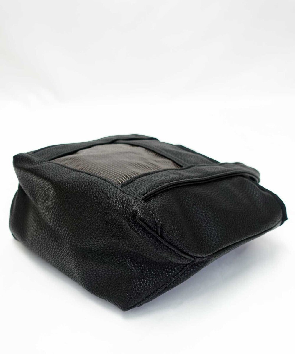 +RING 【合皮/しぼ加工】手提げミニバッグ synthetic leather mini bag black SR405 