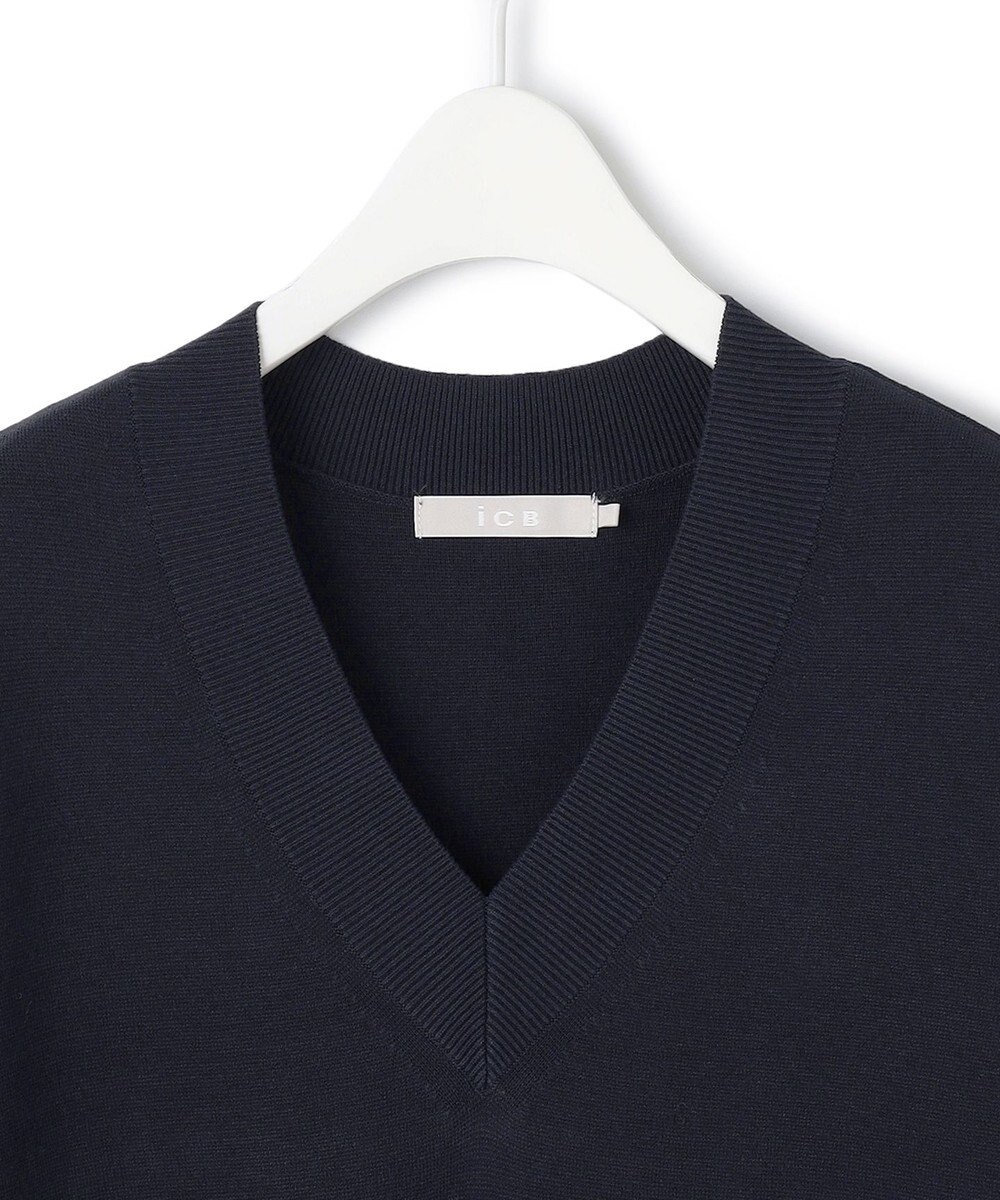 ICB L 【洗える】 クロスコンビ ニットワンピース 