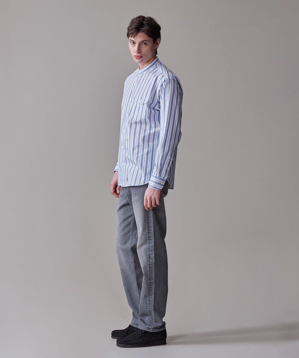 J.PRESS MEN 【SOMELOS】マルチストライプ バンドカラーシャツ 