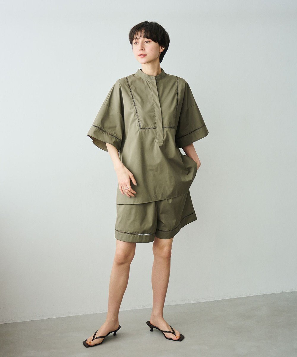 #Newans 【洗える/セットアップ可能】ハシゴレースハーフパンツ 