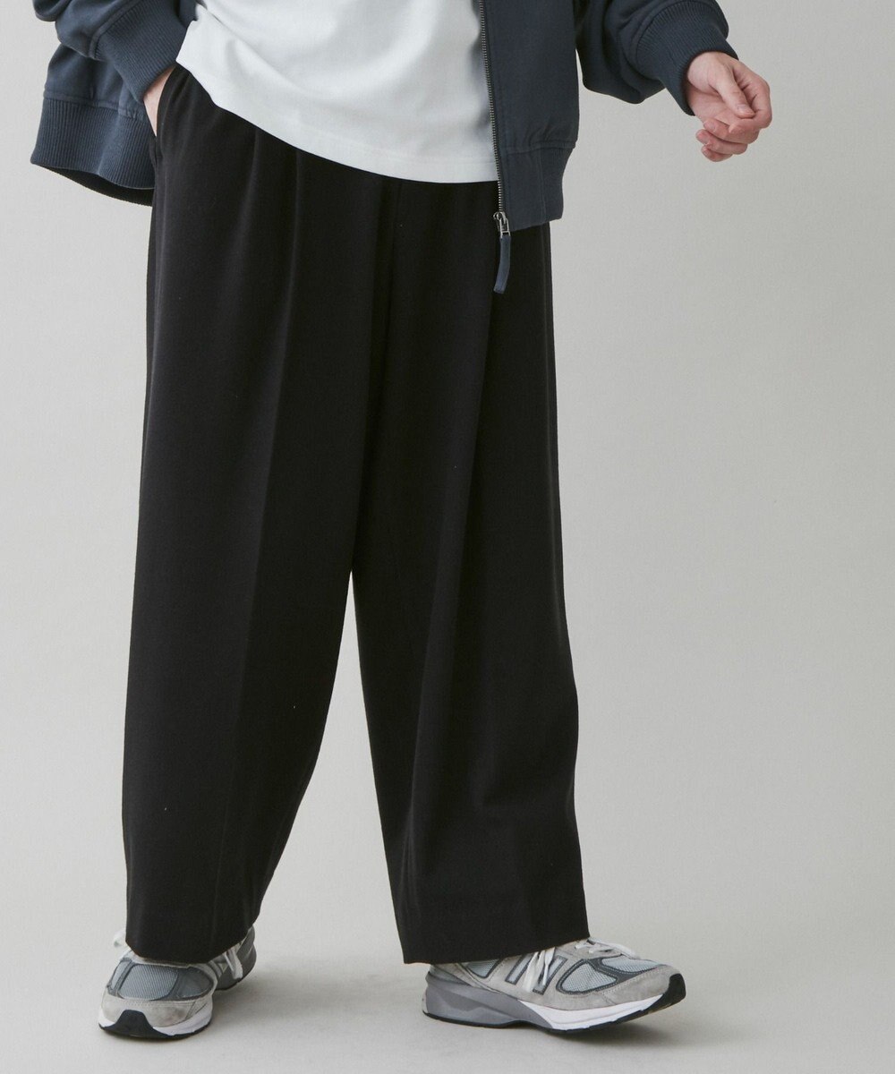 WEGO 起毛TR ワイドストレートスラックス 