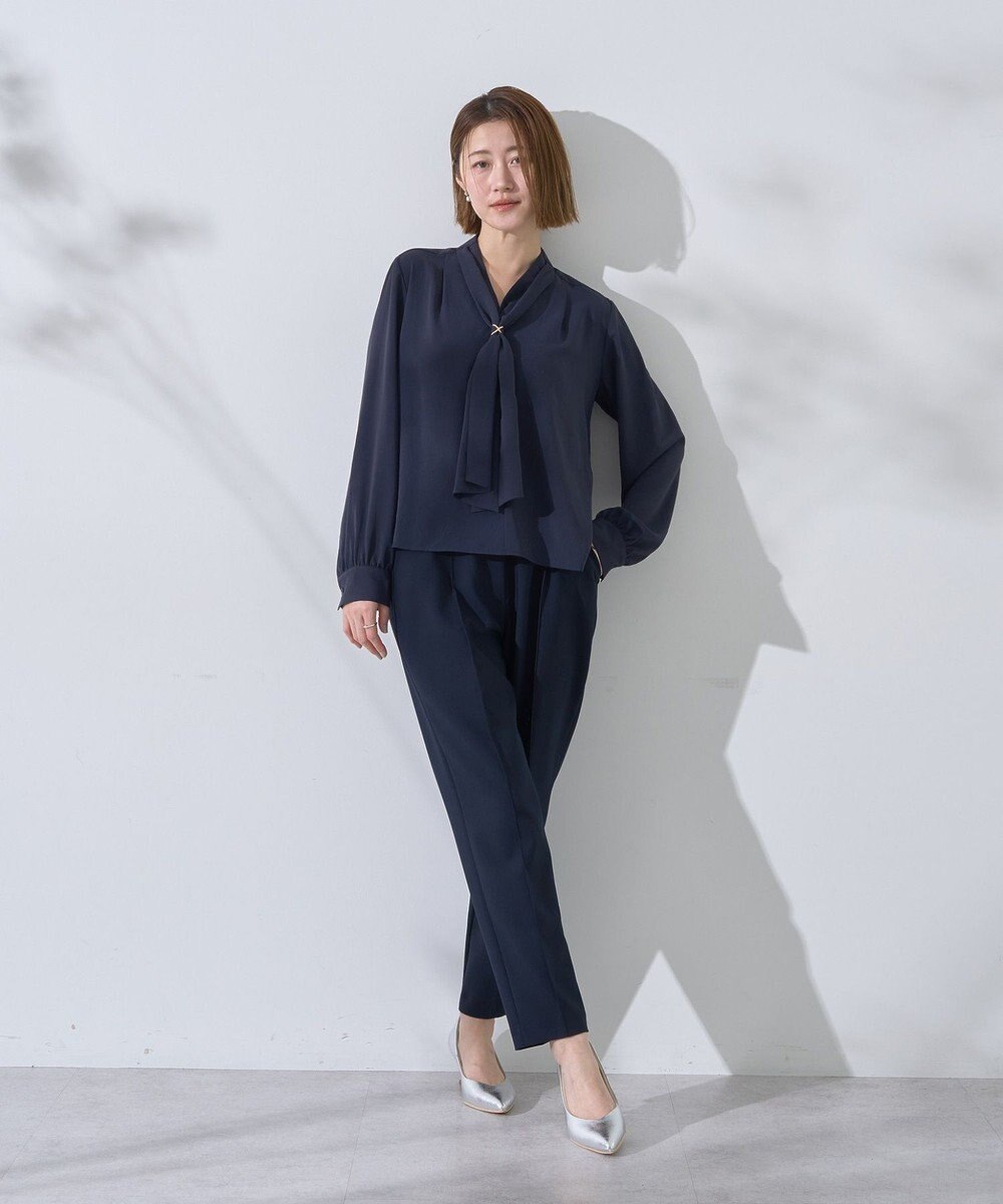 YECCA VECCA スカーフリング付きボウタイブラウス 