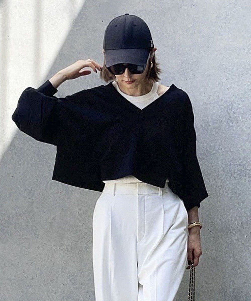 Green Parks ショート丈Ｖネックポンチプルオーバー 