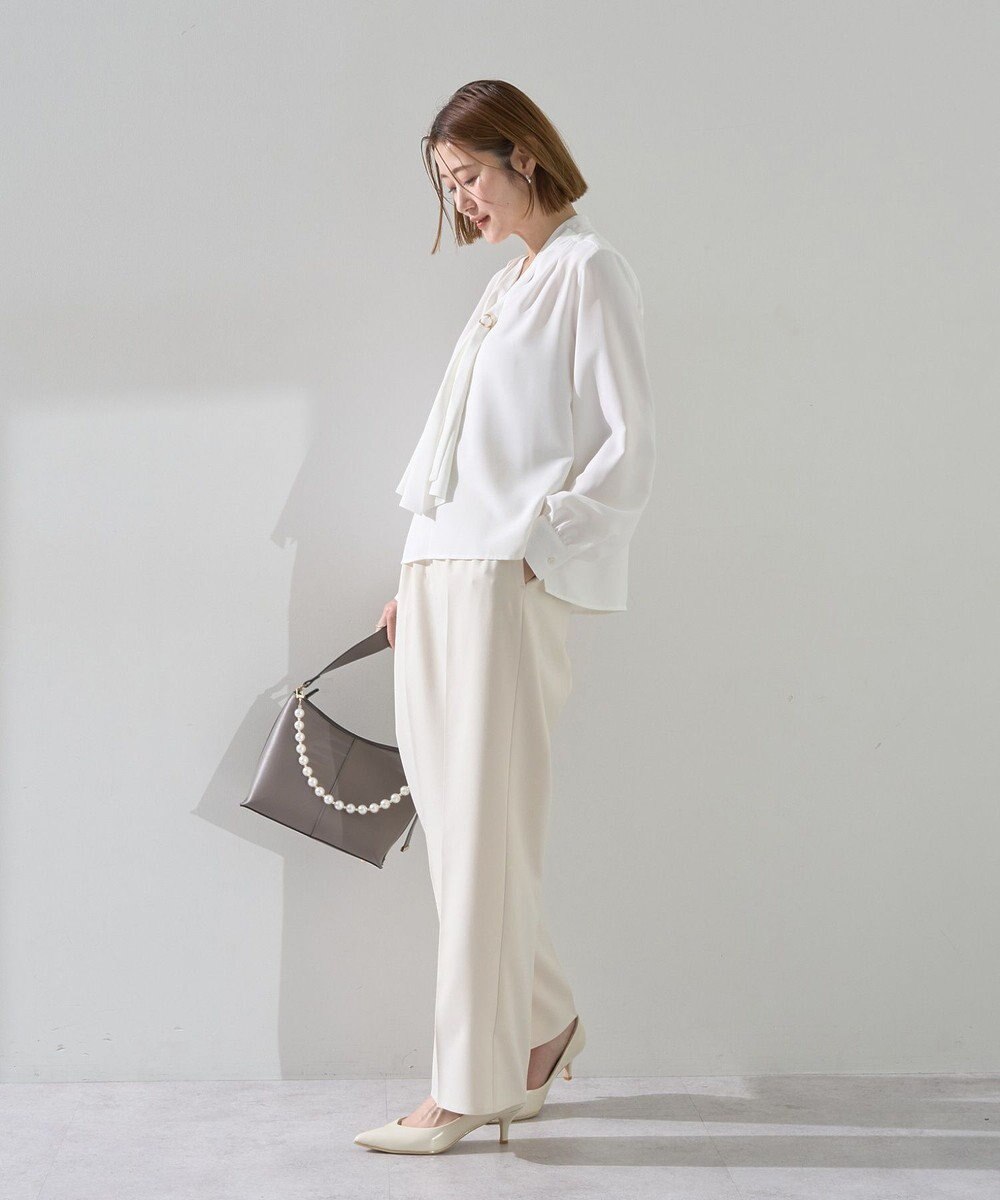 YECCA VECCA スカーフリング付きボウタイブラウス 