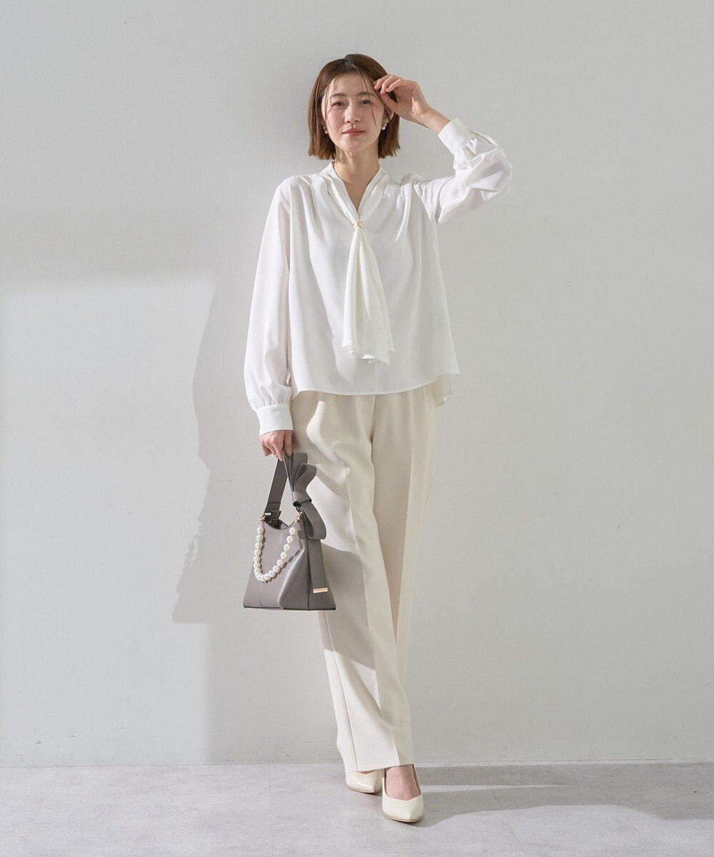 YECCA VECCA スカーフリング付きボウタイブラウス 