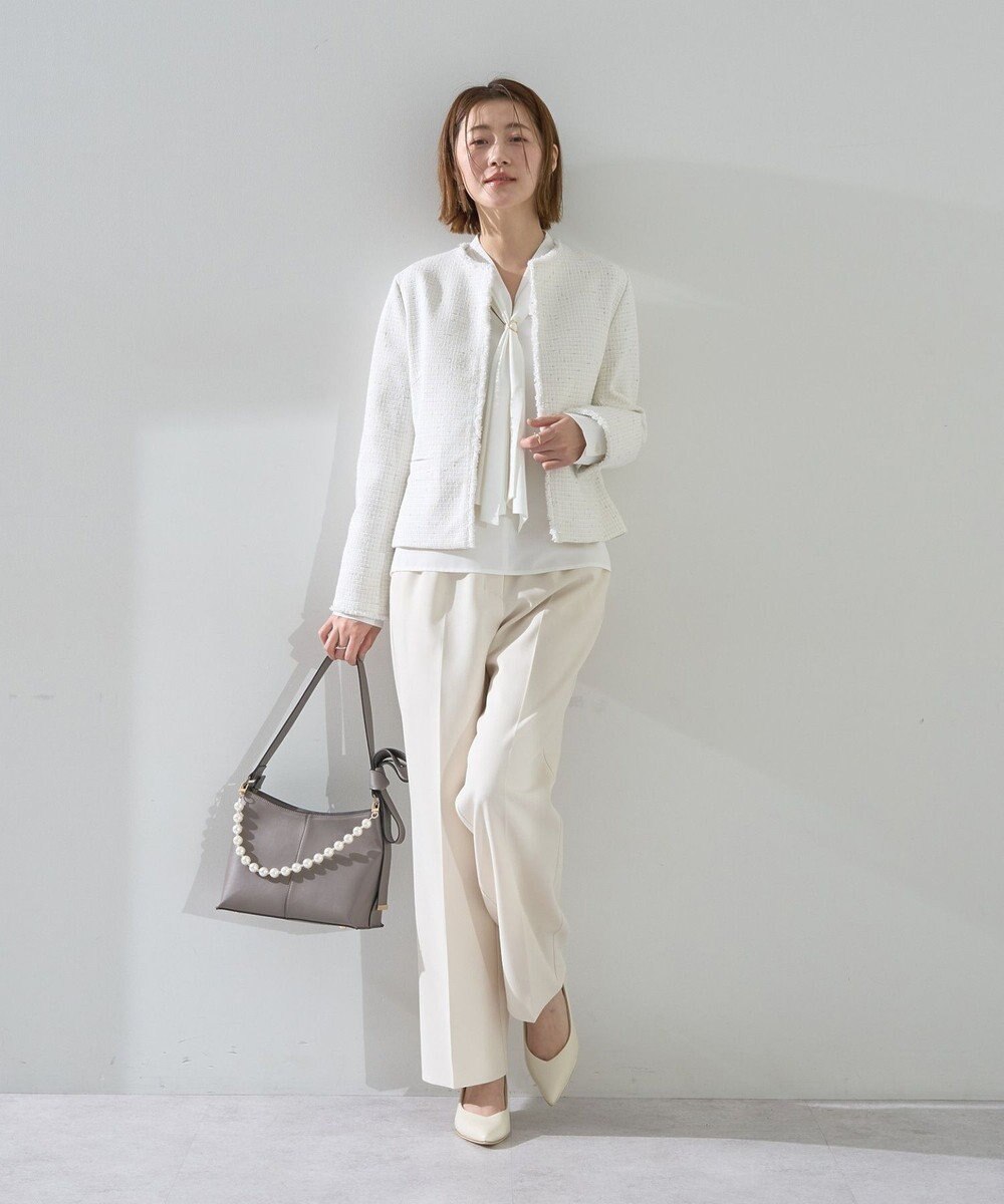 YECCA VECCA スカーフリング付きボウタイブラウス 