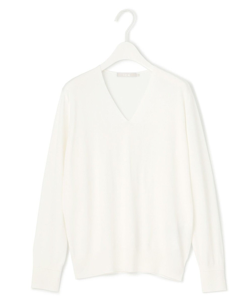 ICB 【WEB限定カラーあり・接触冷感・UVケア・洗える】 シンセティックハイゲージ Vネックプルオーバー 