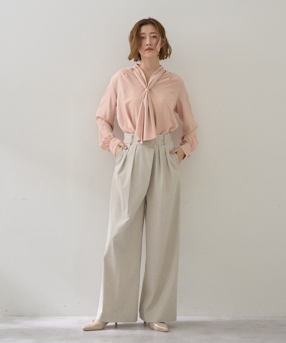 YECCA VECCA スカーフリング付きボウタイブラウス 