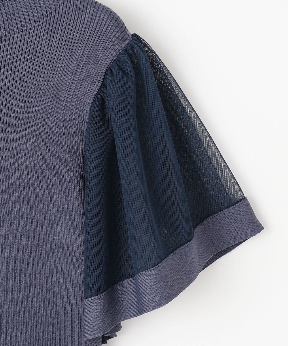 ANY SIS 【洗える】チュールスリーブ ニット 