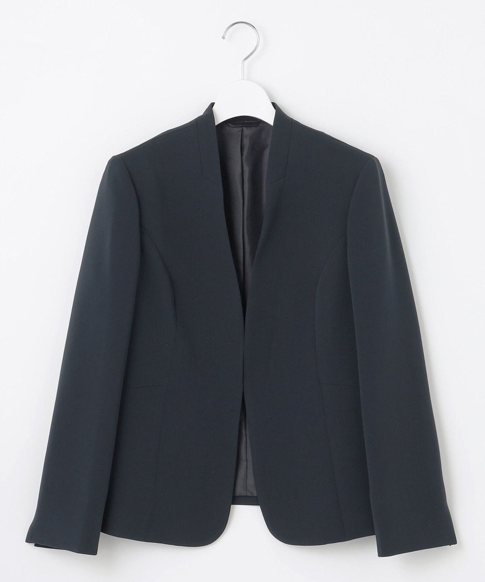 J.PRESS LADIES L 【WEB限定カラーあり・洗える】セラテリーダブルクロス ノーカラー ジャケット 