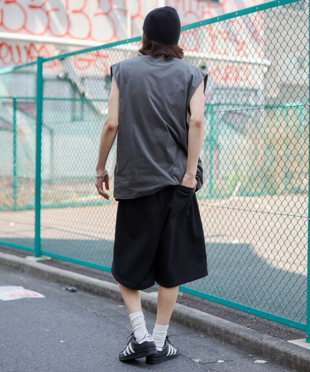 WEGO 【ユニセックス着用ITEM/SMサイズ展開/ウエストゴム】スウェットバギーショーツ 