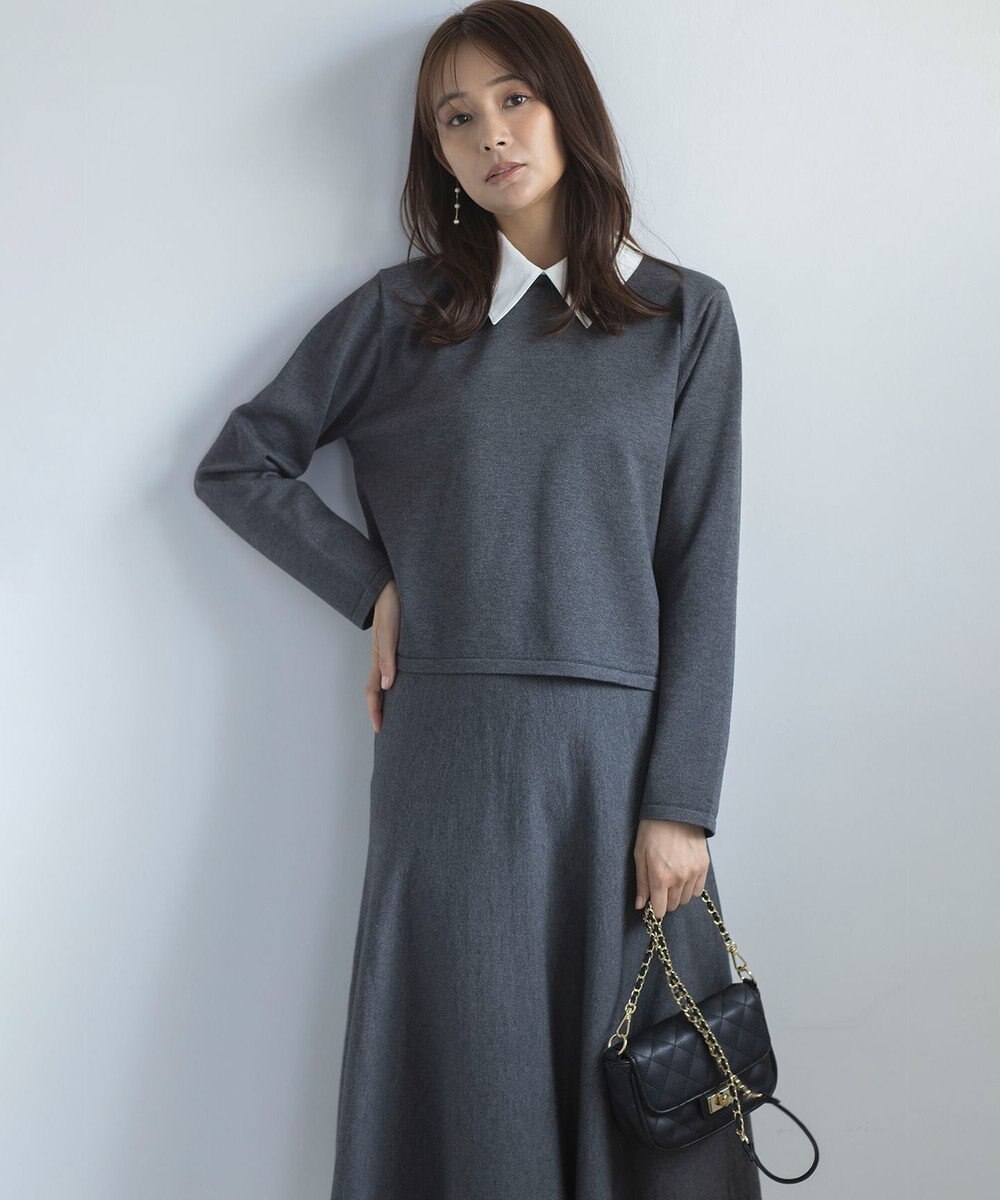 組曲 【WEB限定】ELENA襟付き セットアップワンピ 