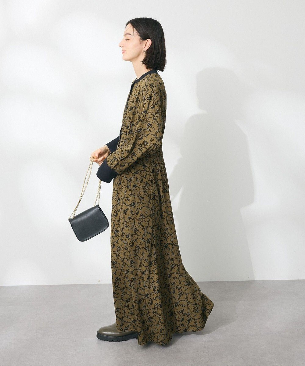 CRAFT STANDARD BOUTIQUE 総柄バイカラーワンピース 