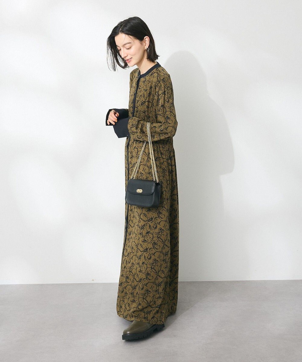 CRAFT STANDARD BOUTIQUE 総柄バイカラーワンピース 