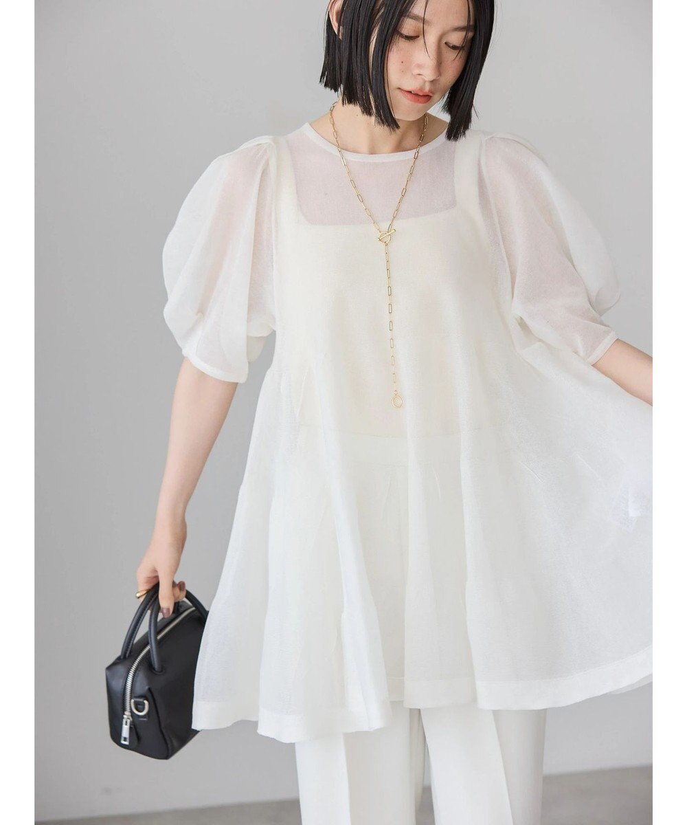 AMERICAN HOLIC ボリュームスリーブティアードニットチュニック 