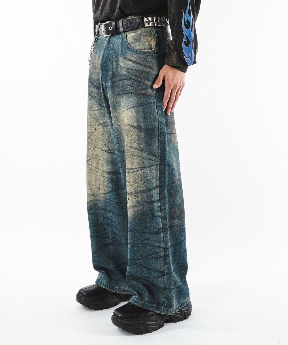 WEGO 【ユニセックス着用ITEM】スーパーバギーダーティデニムパンツ 