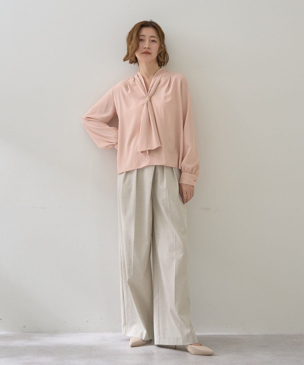 YECCA VECCA スカーフリング付きボウタイブラウス 