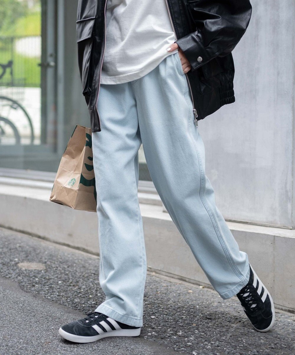 WEGO 【ウエストゴム/SMLサイズ展開】デニムイージーストレートパンツ2 