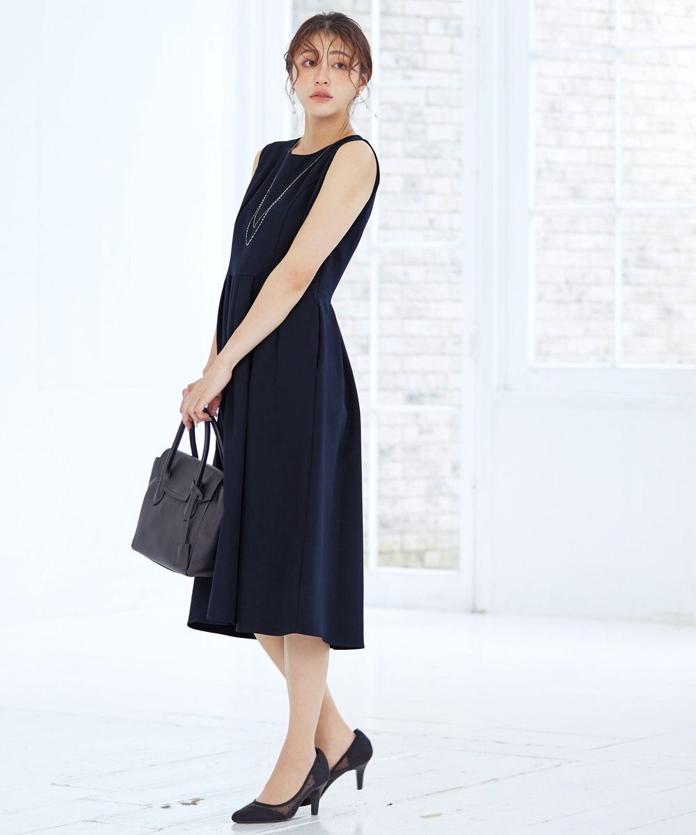 Tiaclasse 【洗える】タックフレアワンピース 