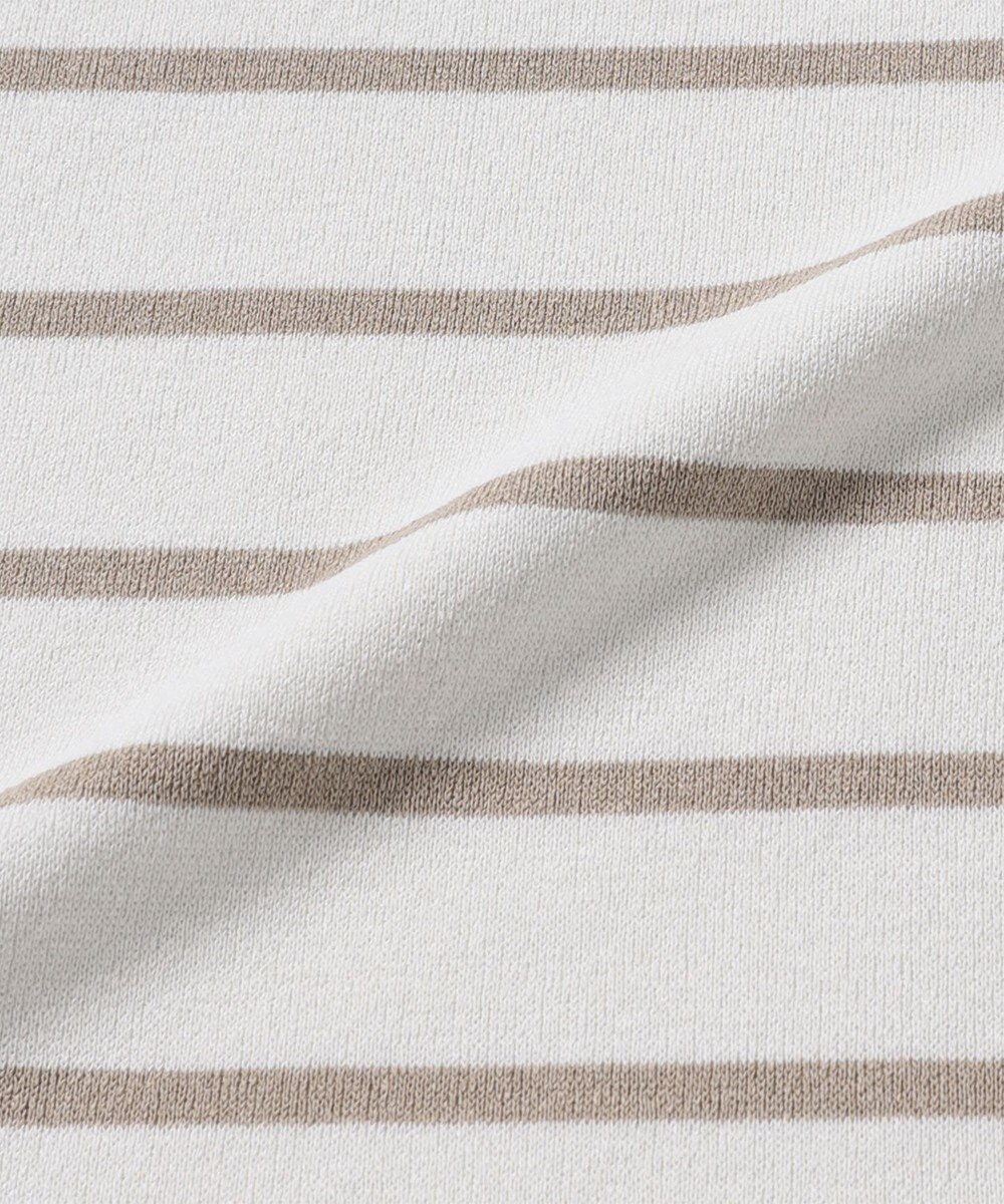 WHITE MAILS 【UNISEX】PAPER YARN BORDER KINT PULLOVER T-シャツ 