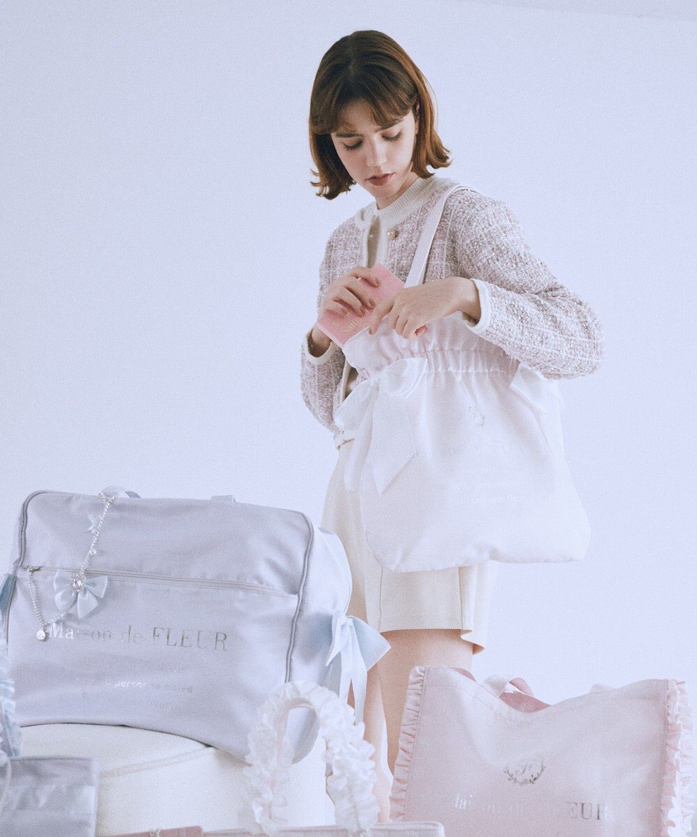 Maison de FLEUR ビジューリボンパールバッグチャーム 