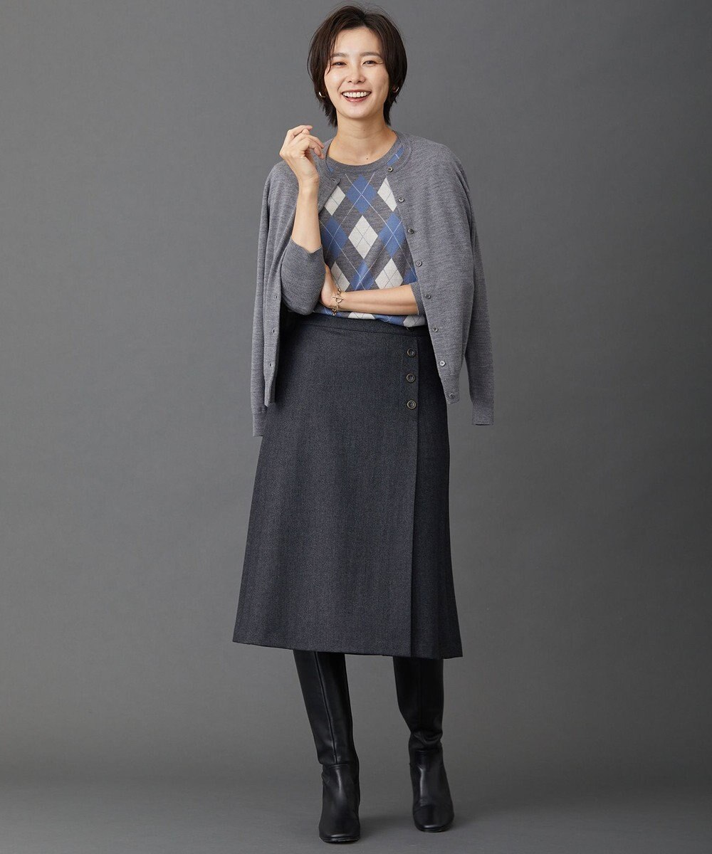 J.PRESS LADIES 【洗える】アーガイルツイン ニット 