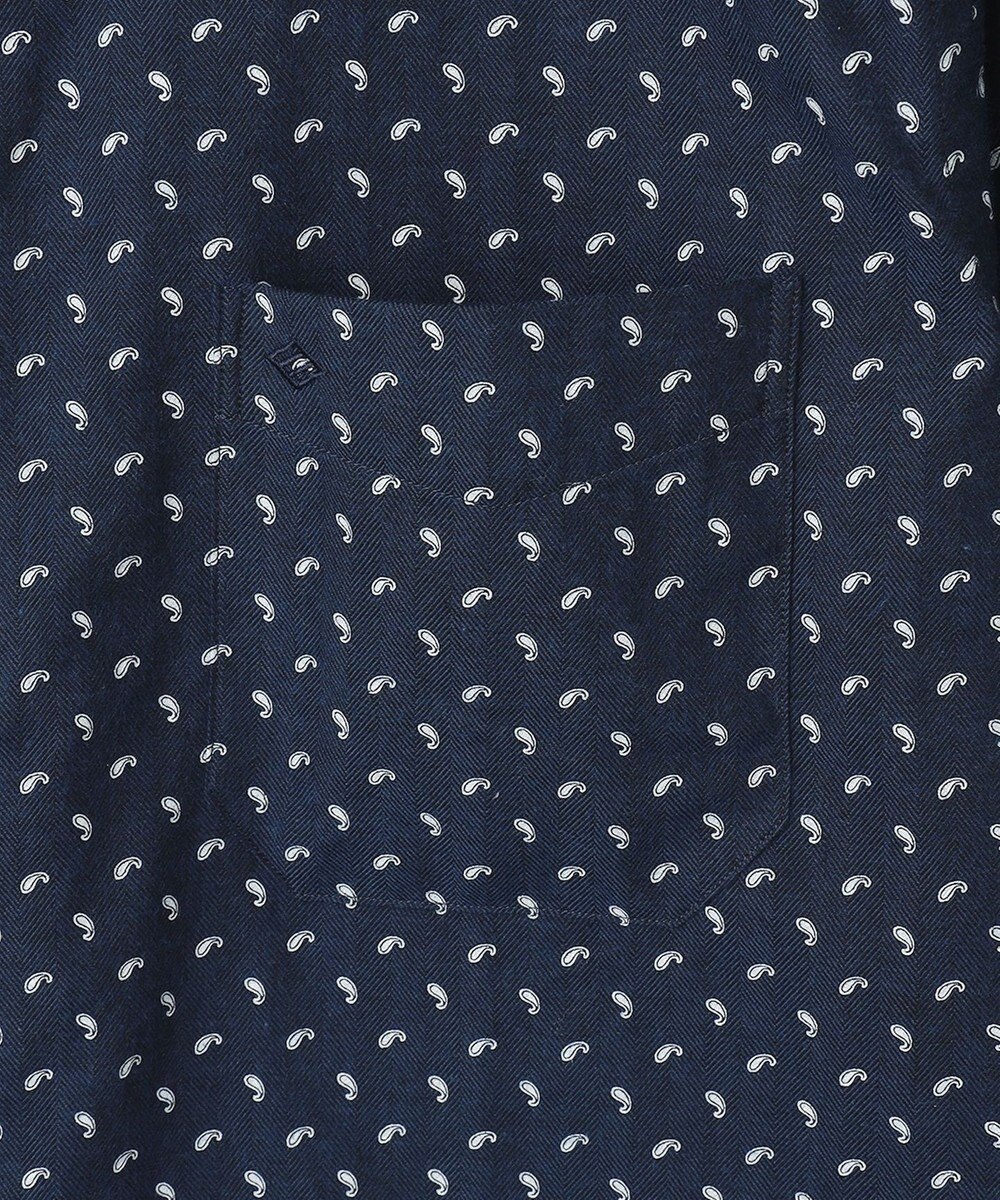 JOSEPH ABBOUD 【オーガニックコットン】フランネルペイズリー柄プリント シャツ 