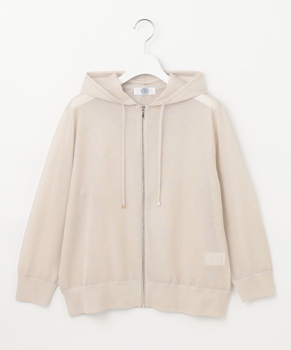 J.PRESS LADIES L 【洗える】シアーライトニット パーカー 