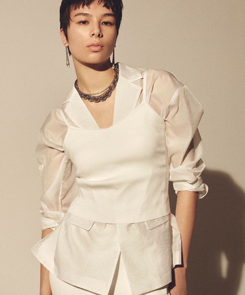 uncrave 【久慈暁子さん着用】シアー オーガンジー シャツ ジャケット 