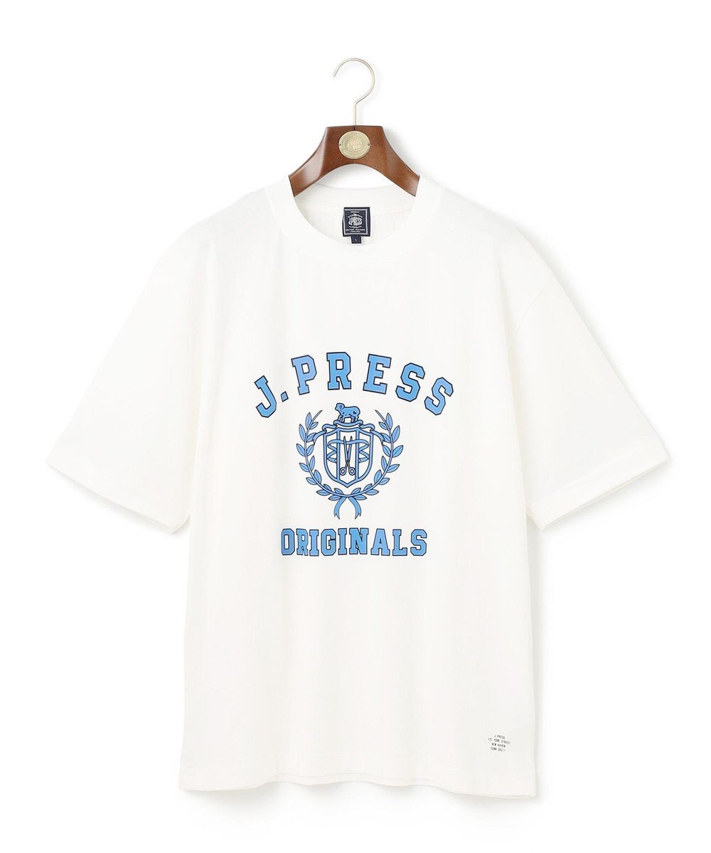 J.PRESS MEN 【J.PRESS ORIGINALS】【UNISEX】Cotton Jersey CRST Logo T-shirt 