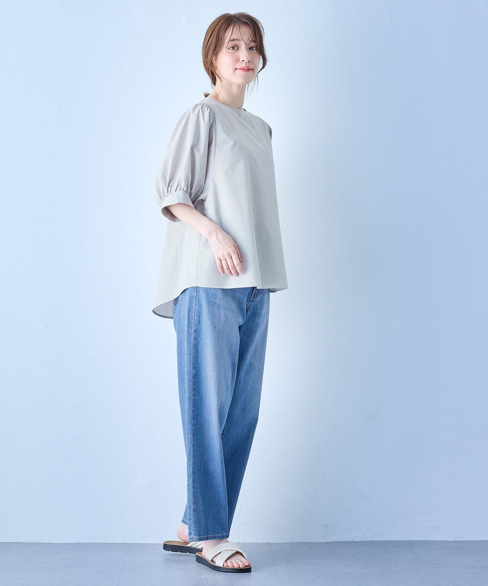 ANY 【抗菌防臭/速乾/手洗い可】エニィファンクション パフスリーブブラウス 